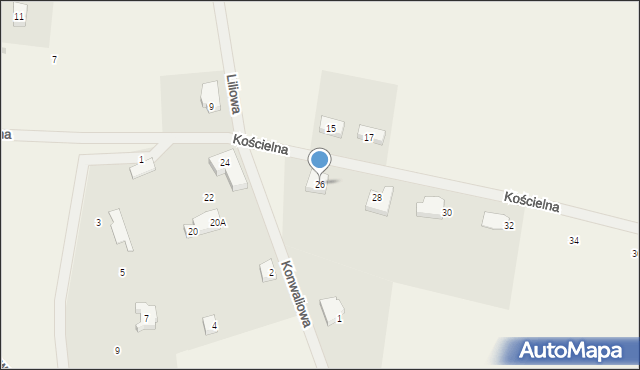 Radziszewo, Kościelna, 26, mapa Radziszewo
