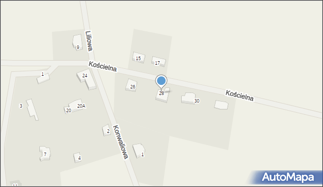 Radziszewo, Kościelna, 28, mapa Radziszewo