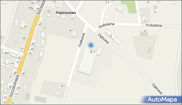 Radziszewo, Kościelna, 6, mapa Radziszewo