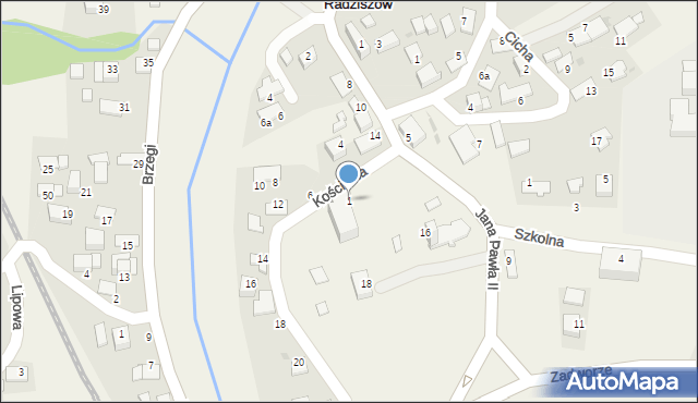 Radziszów, Kościelna, 1, mapa Radziszów