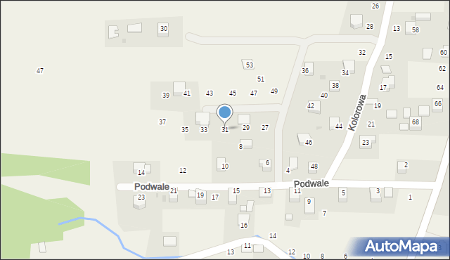 Radziszów, Kolorowa, 31, mapa Radziszów