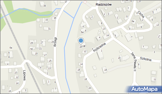 Radziszów, Kościelna, 10, mapa Radziszów