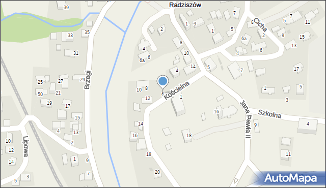 Radziszów, Kościelna, 6, mapa Radziszów
