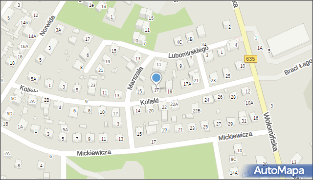 Radzymin, Koliski Tadeusza, dr. mjr., 17, mapa Radzymin