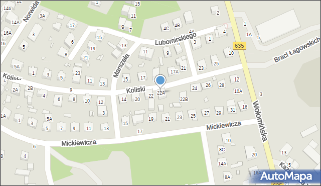 Radzymin, Koliski Tadeusza, dr. mjr., 22A, mapa Radzymin