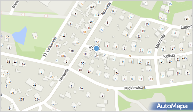 Radzymin, Koliski Tadeusza, dr. mjr., 2A, mapa Radzymin