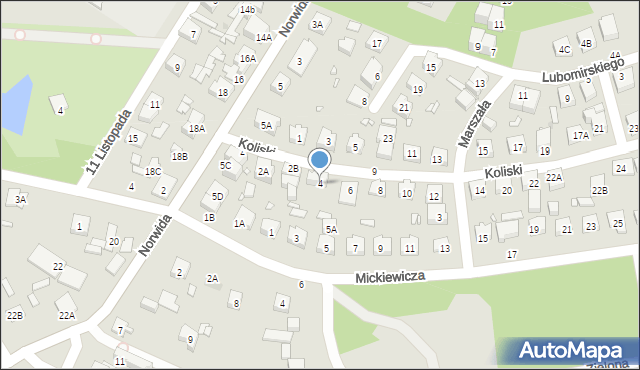 Radzymin, Koliski Tadeusza, dr. mjr., 4, mapa Radzymin