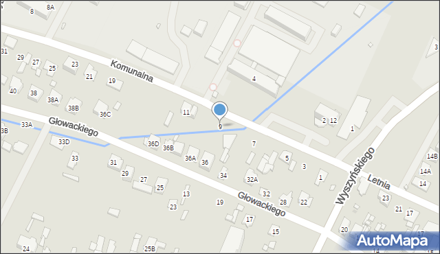 Radzymin, Komunalna, 9, mapa Radzymin