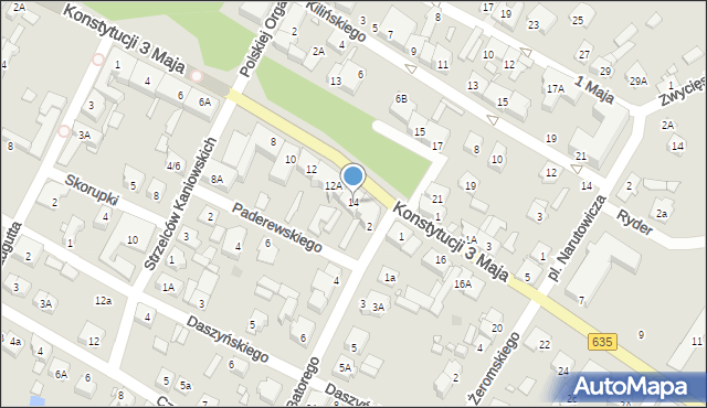 Radzymin, Konstytucji 3 Maja, 14, mapa Radzymin
