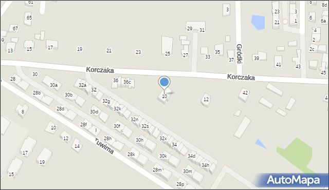 Radzymin, Korczaka Janusza, 10A, mapa Radzymin