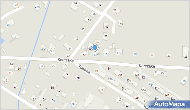Radzymin, Korczaka Janusza, 13, mapa Radzymin