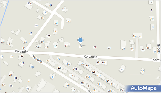 Radzymin, Korczaka Janusza, 19, mapa Radzymin