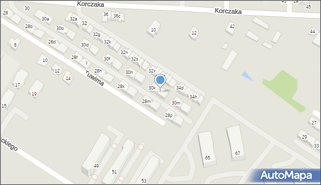 Radzymin, Korczaka Janusza, 30l, mapa Radzymin