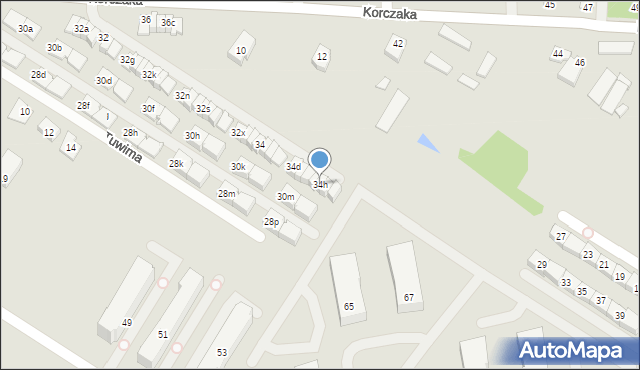 Radzymin, Korczaka Janusza, 34l, mapa Radzymin