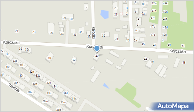 Radzymin, Korczaka Janusza, 42, mapa Radzymin