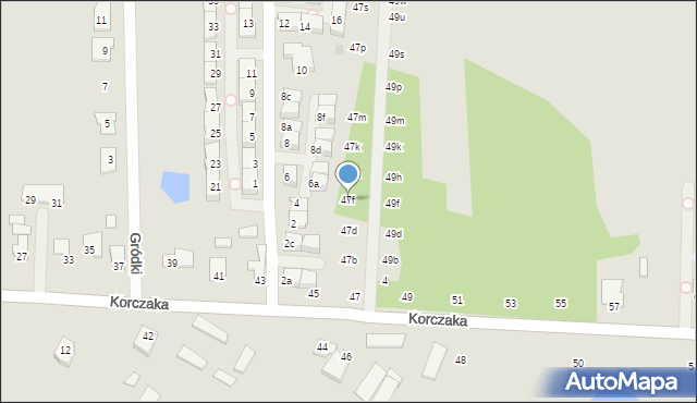 Radzymin, Korczaka Janusza, 47f, mapa Radzymin