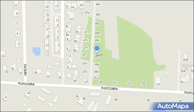 Radzymin, Korczaka Janusza, 49f, mapa Radzymin