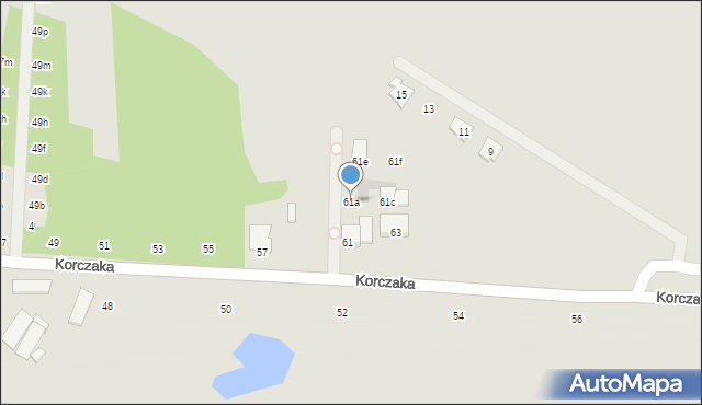 Radzymin, Korczaka Janusza, 61a, mapa Radzymin