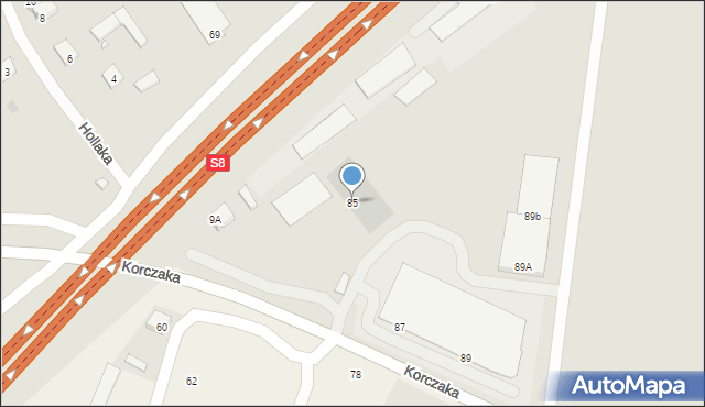 Radzymin, Korczaka Janusza, 85, mapa Radzymin