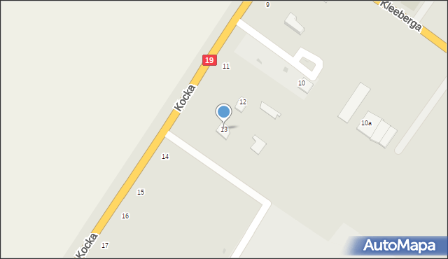 Radzyń Podlaski, Kocka, 13, mapa Radzyń Podlaski