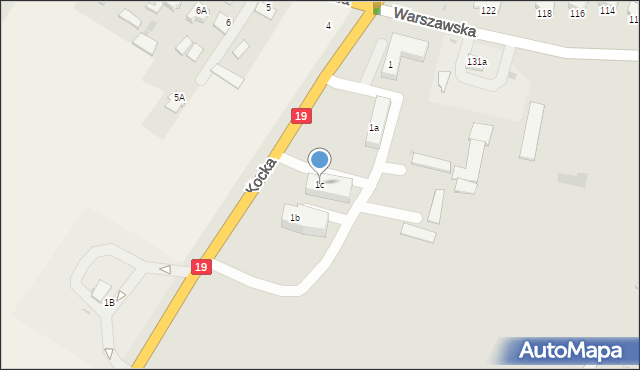 Radzyń Podlaski, Kocka, 1c, mapa Radzyń Podlaski