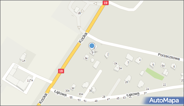 Radzyń Podlaski, Kocka, 3, mapa Radzyń Podlaski