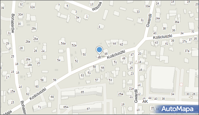 Radzyń Podlaski, Kościuszki Tadeusza, gen., 48, mapa Radzyń Podlaski