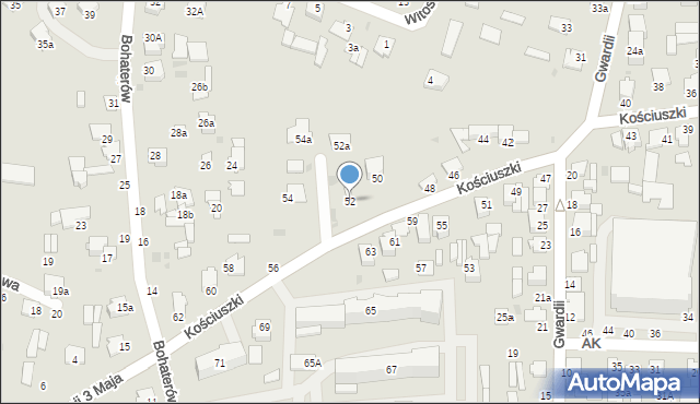 Radzyń Podlaski, Kościuszki Tadeusza, gen., 52, mapa Radzyń Podlaski