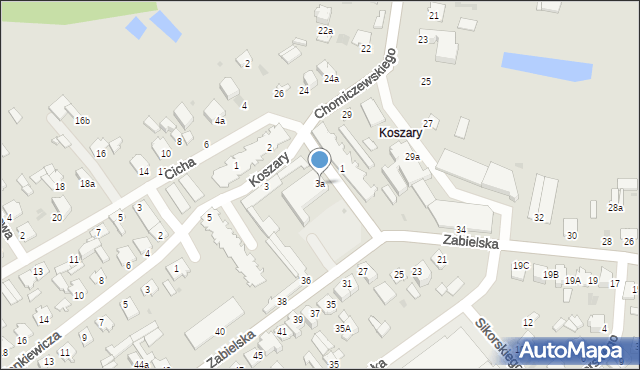 Radzyń Podlaski, Koszary, 3a, mapa Radzyń Podlaski