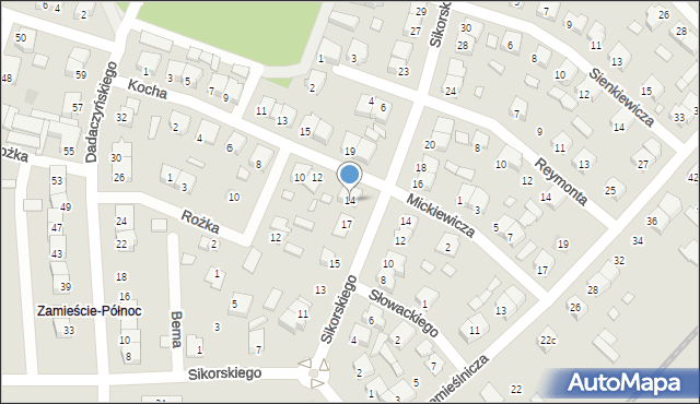 Rakoniewice, Kocha, dr., 14, mapa Rakoniewice