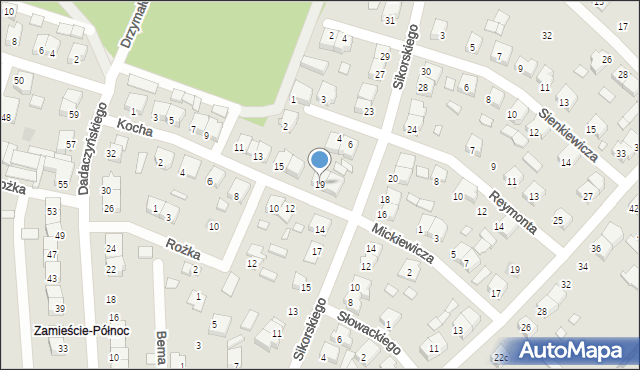 Rakoniewice, Kocha, dr., 19, mapa Rakoniewice