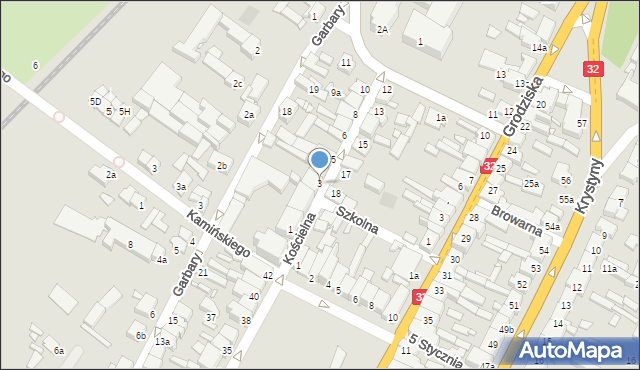 Rakoniewice, Kościelna, 3, mapa Rakoniewice