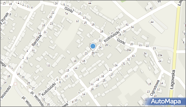 Raków, Kościuszki Tadeusza, gen., 20, mapa Raków