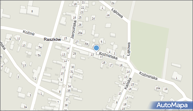 Raszków, Koźmińska, 14, mapa Raszków