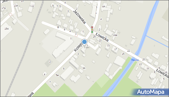 Rawa Mazowiecka, Kolejowa, 1a, mapa Rawa Mazowiecka