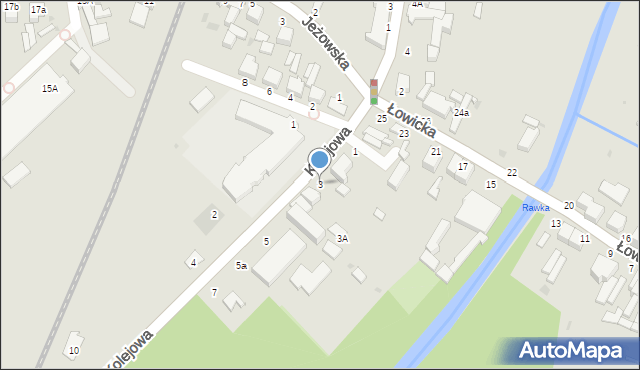 Rawa Mazowiecka, Kolejowa, 3, mapa Rawa Mazowiecka