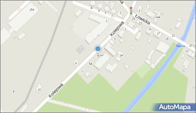 Rawa Mazowiecka, Kolejowa, 5, mapa Rawa Mazowiecka