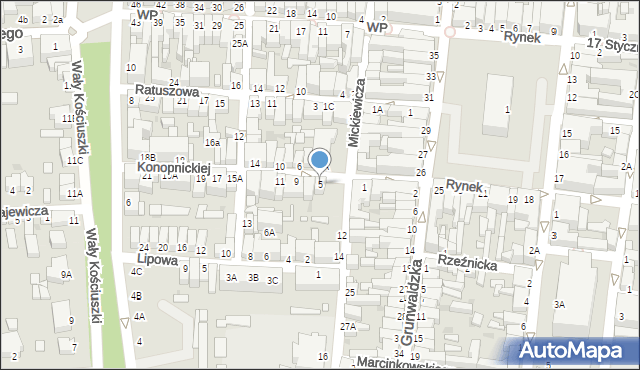 Rawicz, Konopnickiej Marii, 5, mapa Rawicz