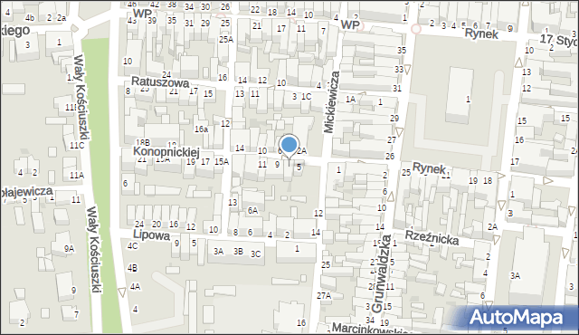 Rawicz, Konopnickiej Marii, 7, mapa Rawicz