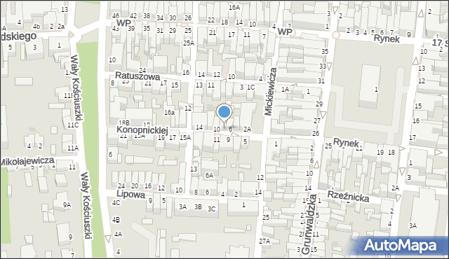 Rawicz, Konopnickiej Marii, 8, mapa Rawicz