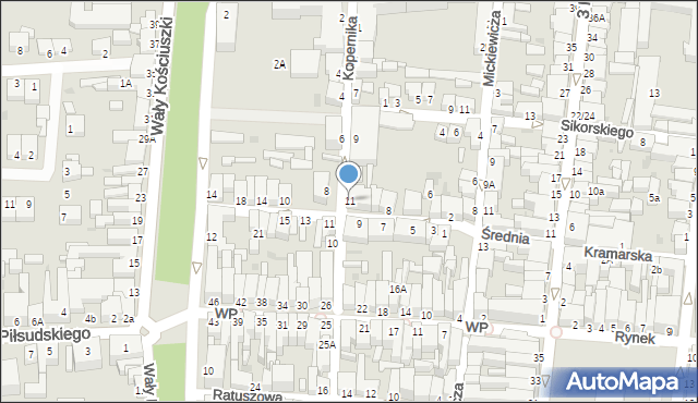 Rawicz, Kopernika Mikołaja, 11, mapa Rawicz
