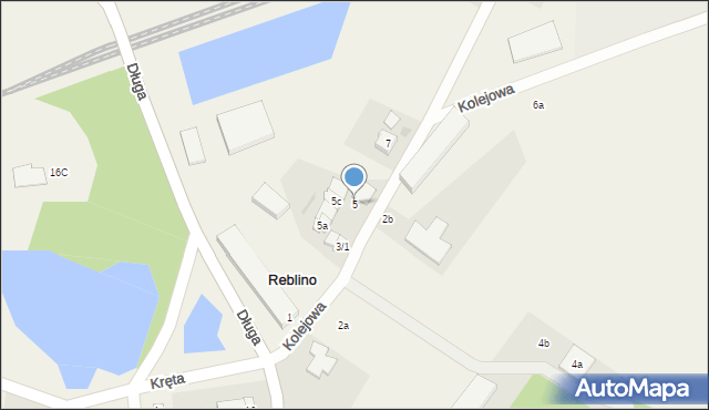 Reblino, Kolejowa, 5, mapa Reblino