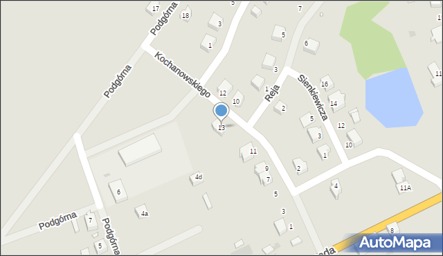 Recz, Kochanowskiego Jana, 13, mapa Recz