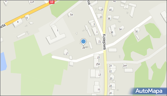 Recz, Kolejowa, 19, mapa Recz