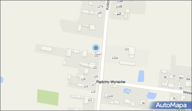 Rędziny, Kościuszki Tadeusza, gen., 122, mapa Rędziny