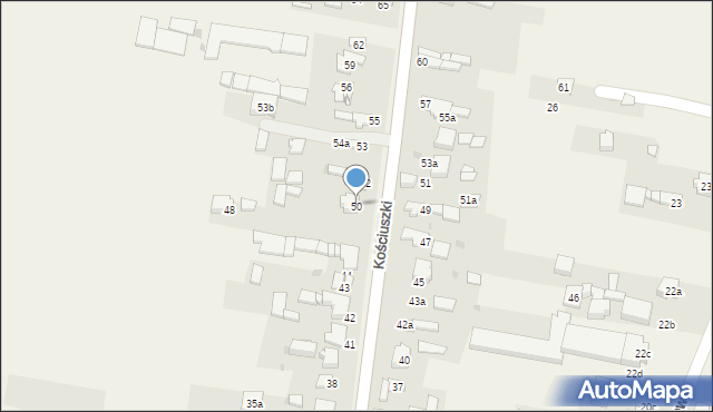 Rędziny, Kościuszki Tadeusza, gen., 50, mapa Rędziny