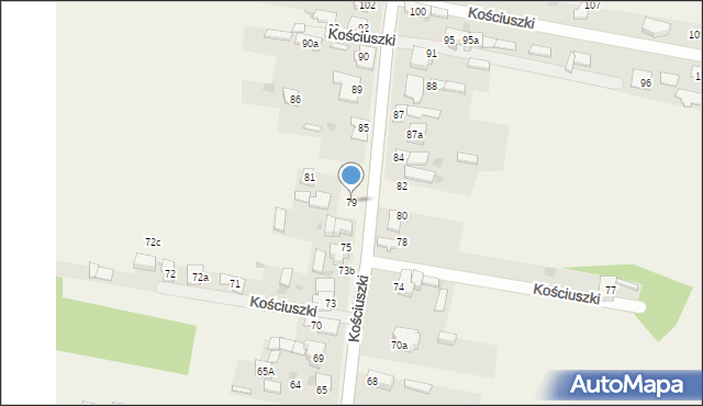 Rędziny, Kościuszki Tadeusza, gen., 79, mapa Rędziny