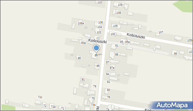 Rędziny, Kościuszki Tadeusza, gen., 89, mapa Rędziny