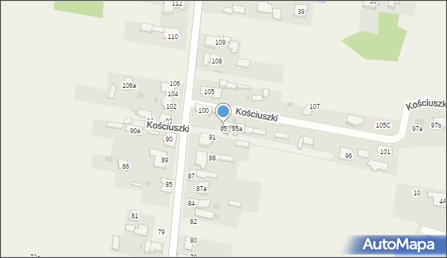 Rędziny, Kościuszki Tadeusza, gen., 95, mapa Rędziny