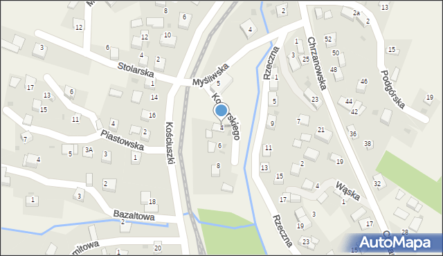 Regulice, Komarskiego Zygmunta, 4, mapa Regulice